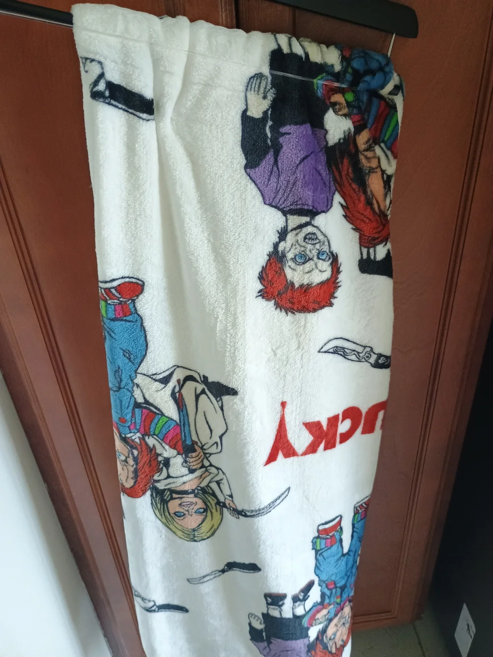 Chucky Plush Throw Blanket - White with Multicolor Character Print